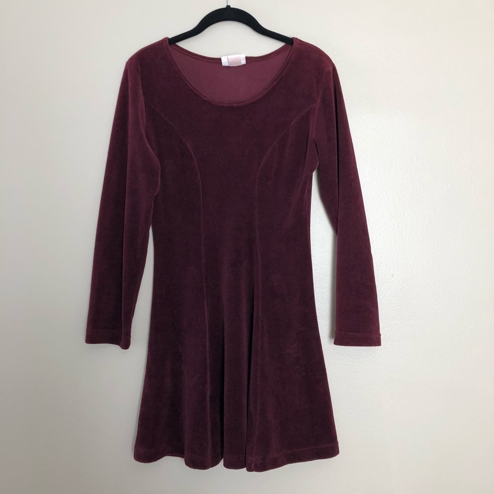 Vintage 90s Velvet Skater Fit Flare Style Dress